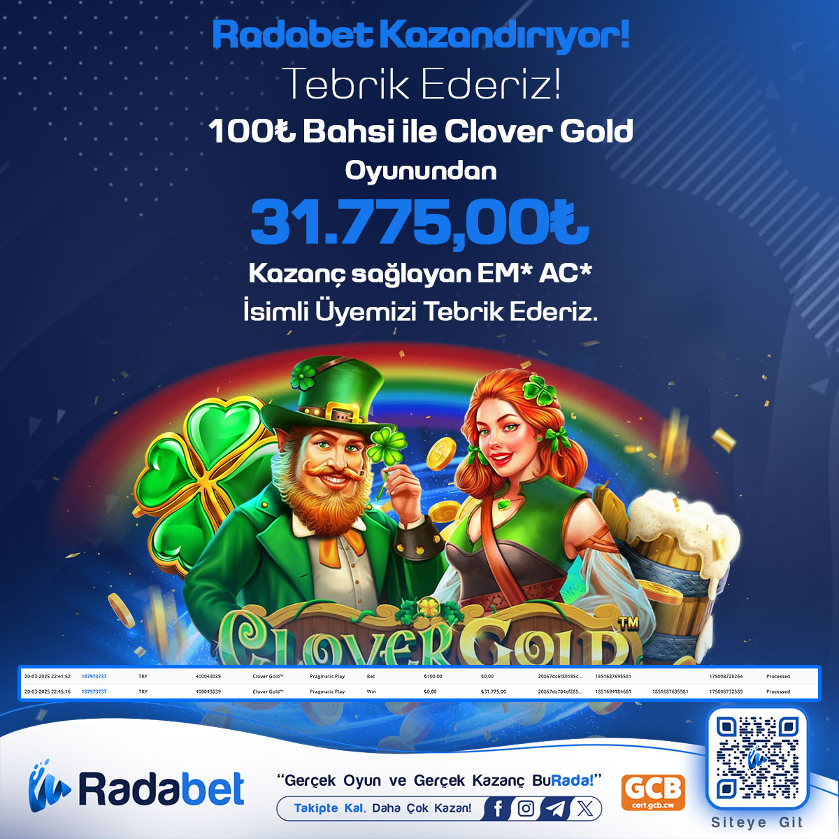 100 TL Bahsi İle 31.775,00 TL Kazanç